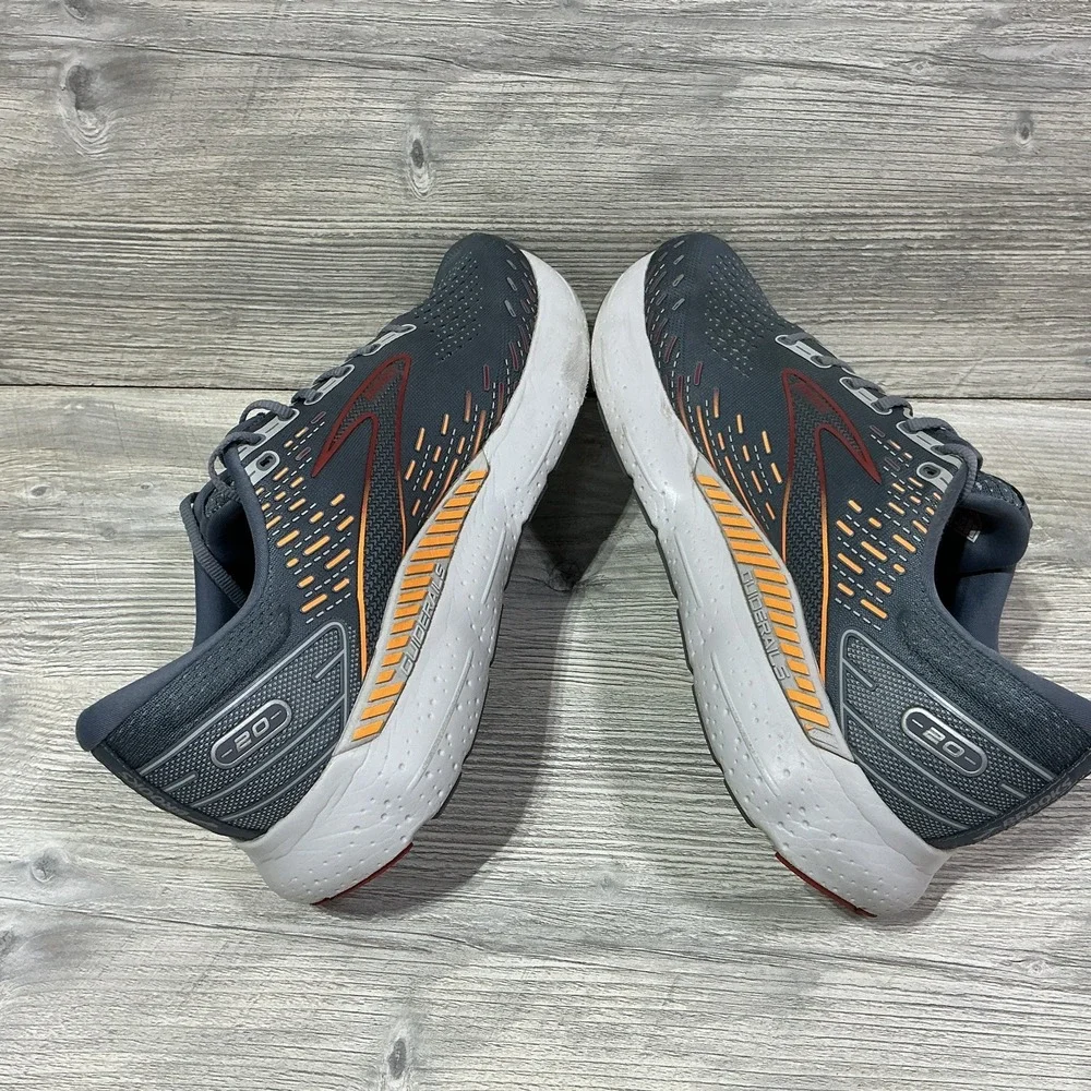Brooks Glycerin 20 Mens Size 14 D Gray Orange Athletic Running Shoes Sneakers